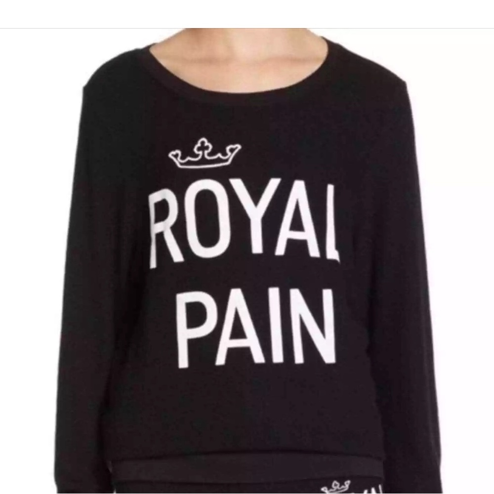 Like new Wildfox “Royal pain” crew neck size Small - black